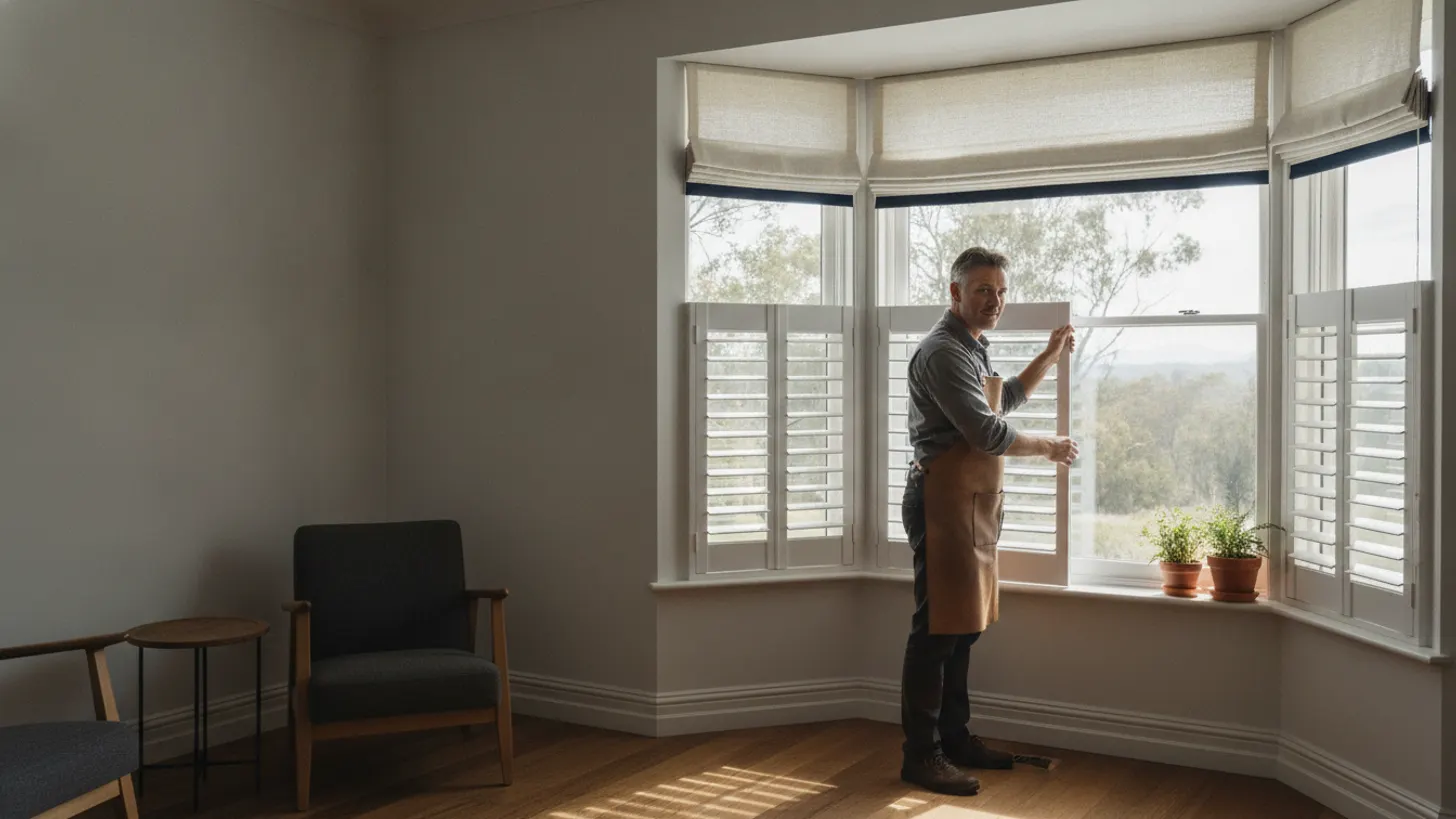 bay window treatments Australia: Bay window blinds and shutters Australia: fitting solutions for NSW, LuxeShutters