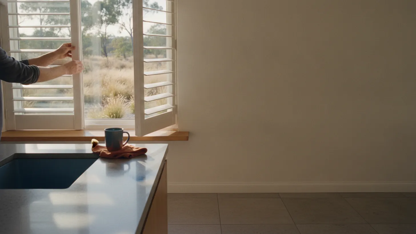 Kitchen window shutters Australia: ventilation and cleaning guide, LuxeShutters