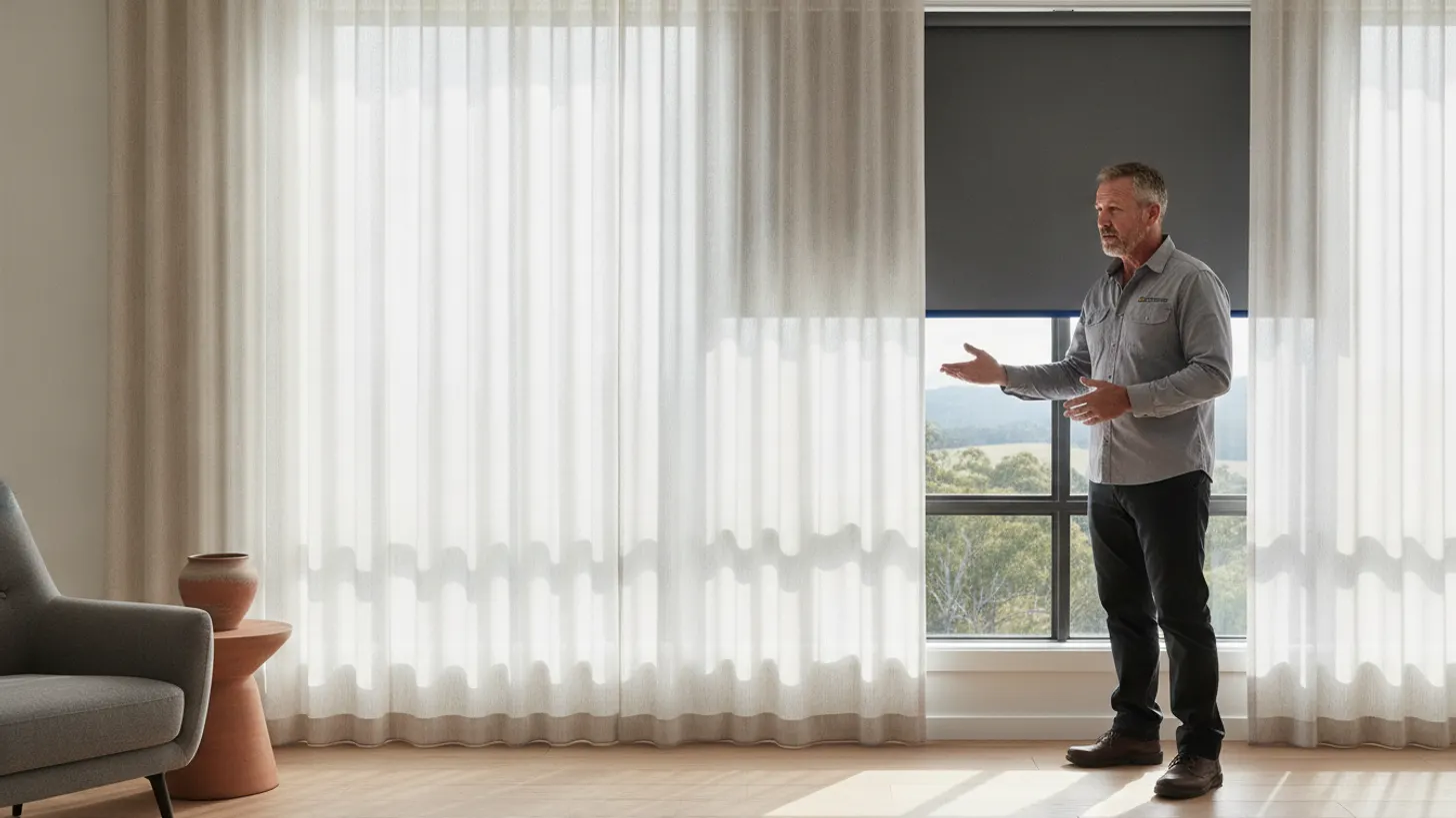Layering window treatments Australia: curtains and blinds for NSW, LuxeShutters