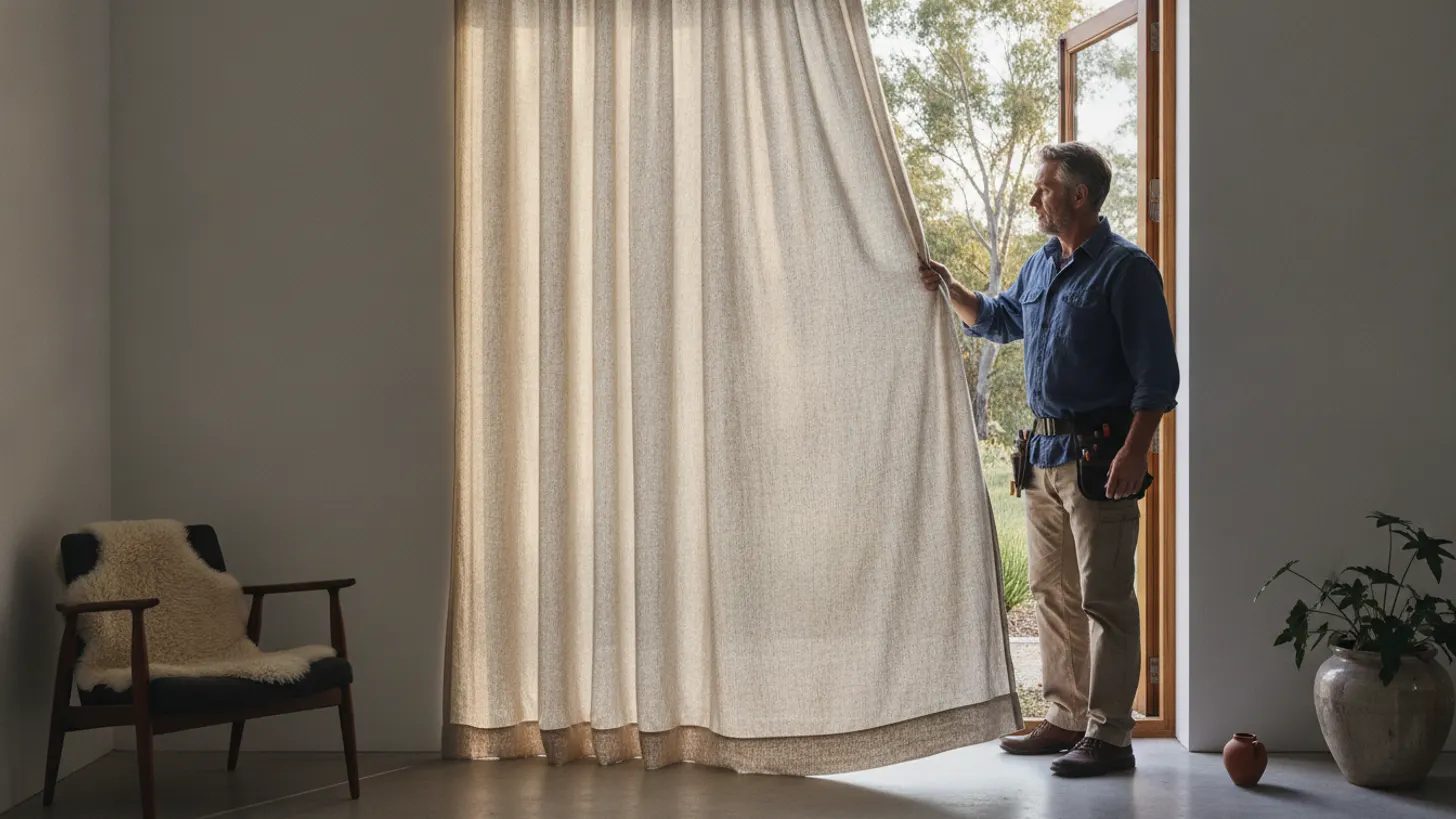 Linen curtains Australia: natural fabric window treatments NSW, LuxeShutters