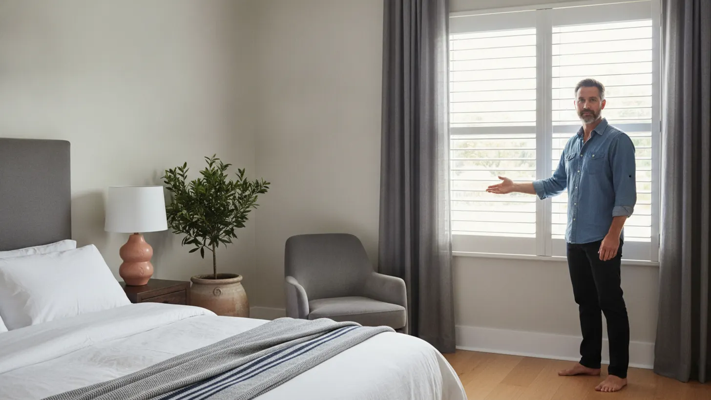 Master bedroom window treatments Australia: privacy and light control, LuxeShutters