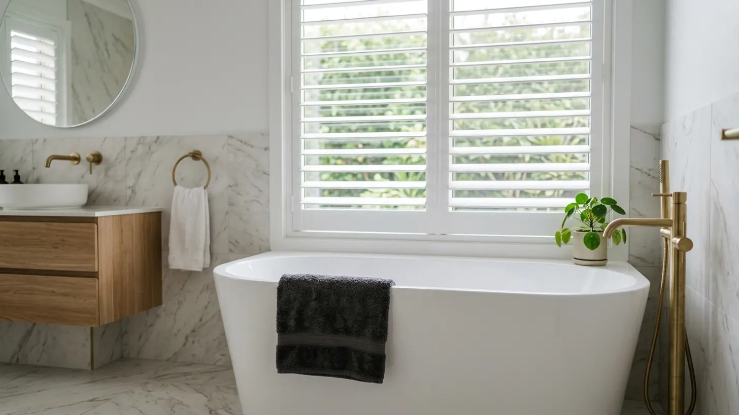 Bathroom blinds and shutters: moisture resistance and privacy in NSW — LuxeShutters