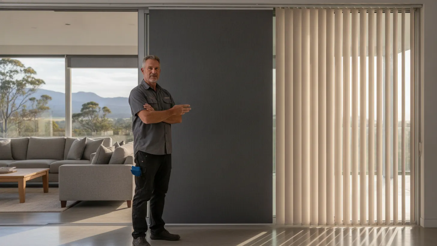 Sliding door blinds Australia: panel glide vs vertical options NSW, LuxeShutters